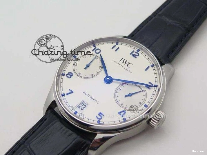 MIROTIME 0412 EasyCare Portuguese Real PR IW500705 ZF 1:1 Best Edition On Blue Leather Strap A52010 V 7310